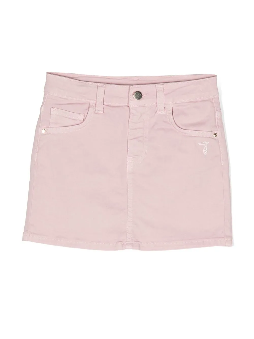

TRUSSARDI JUNIOR logo-patch denim mini skirt - Pink