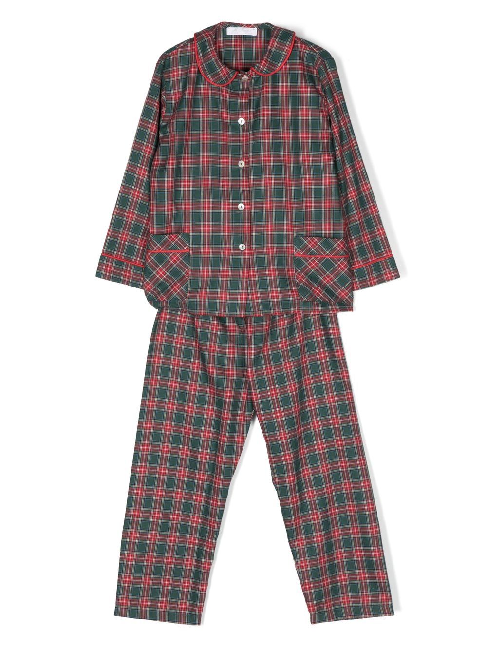 Mariella Ferrari Kids' Tartan-check Pyjama Set In Red