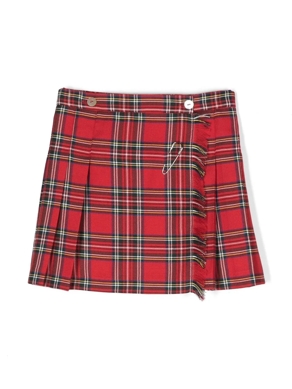 

Mariella Ferrari safety-pin tartan-check skirt - Red