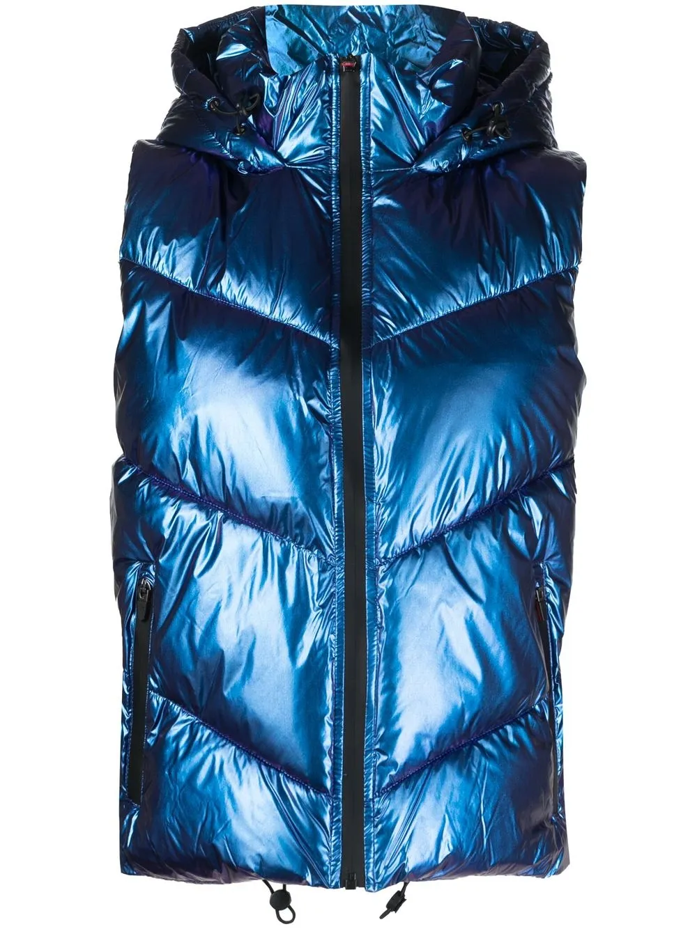 

Canadian Club metallic hooded padded gilet - Blue