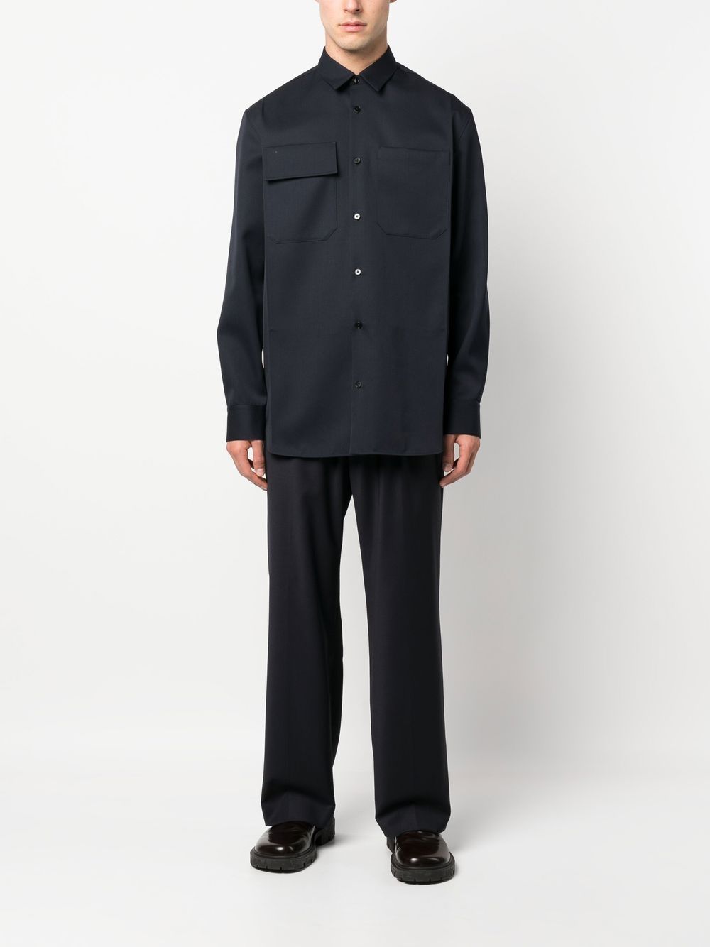 Jil Sander long-sleeve Wool Shirt - Farfetch