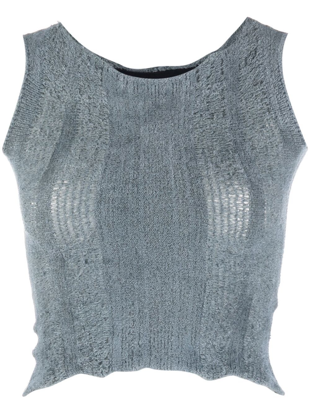 open-knit sleeveless top