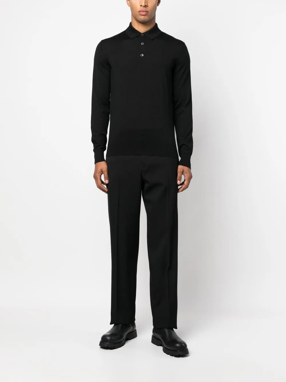 Zegna Gebreid poloshirt - Zwart