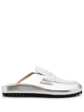 Officine Creative metallic-effect leather slides - Silver