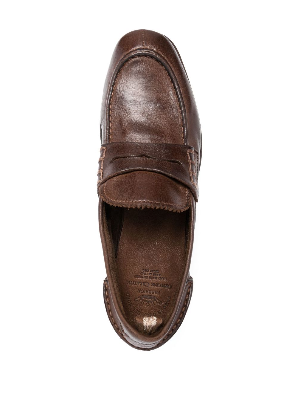 Shop Officine Creative Calixte 042 Leather Penny Loafers In Brown