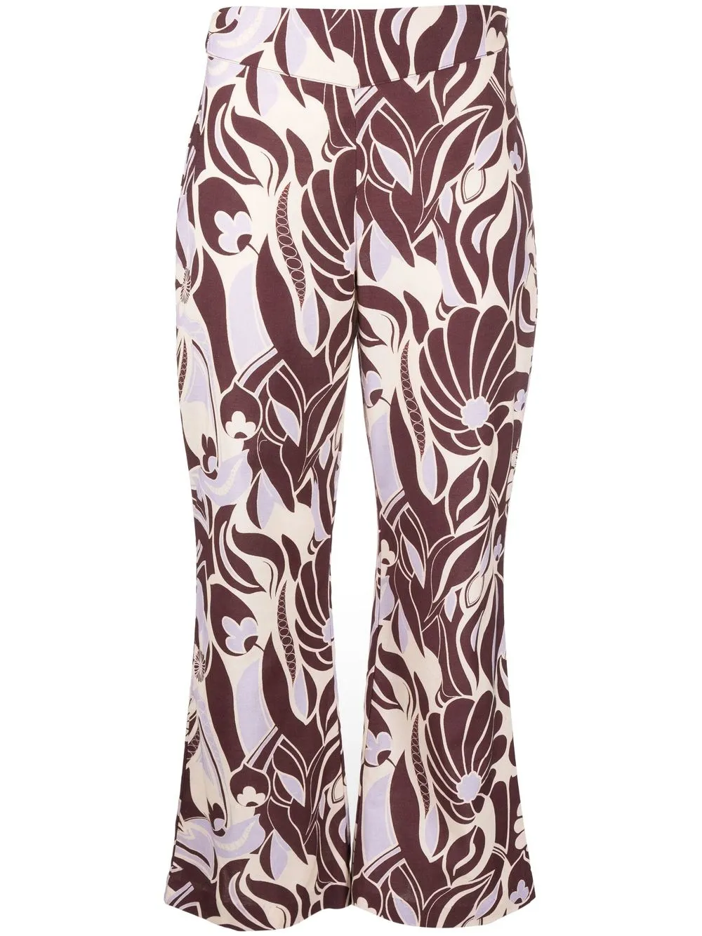 

Rixo flared floral-print trousers - Purple