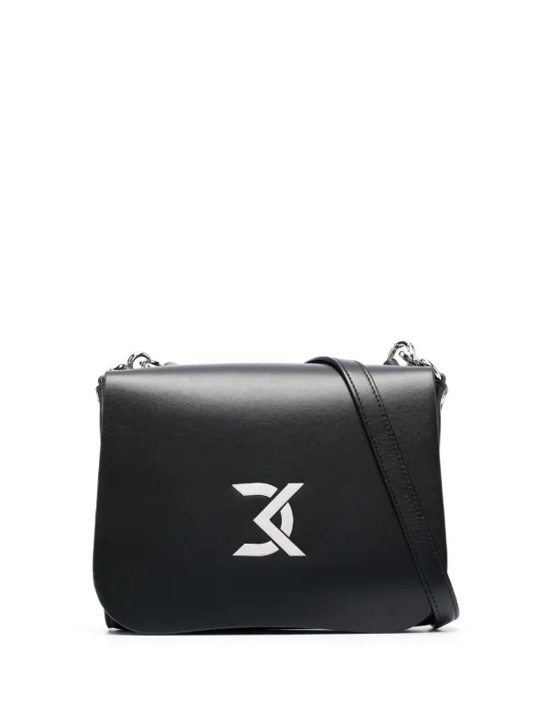 David Koma Logo Plaque Shoulder Bag in Black
