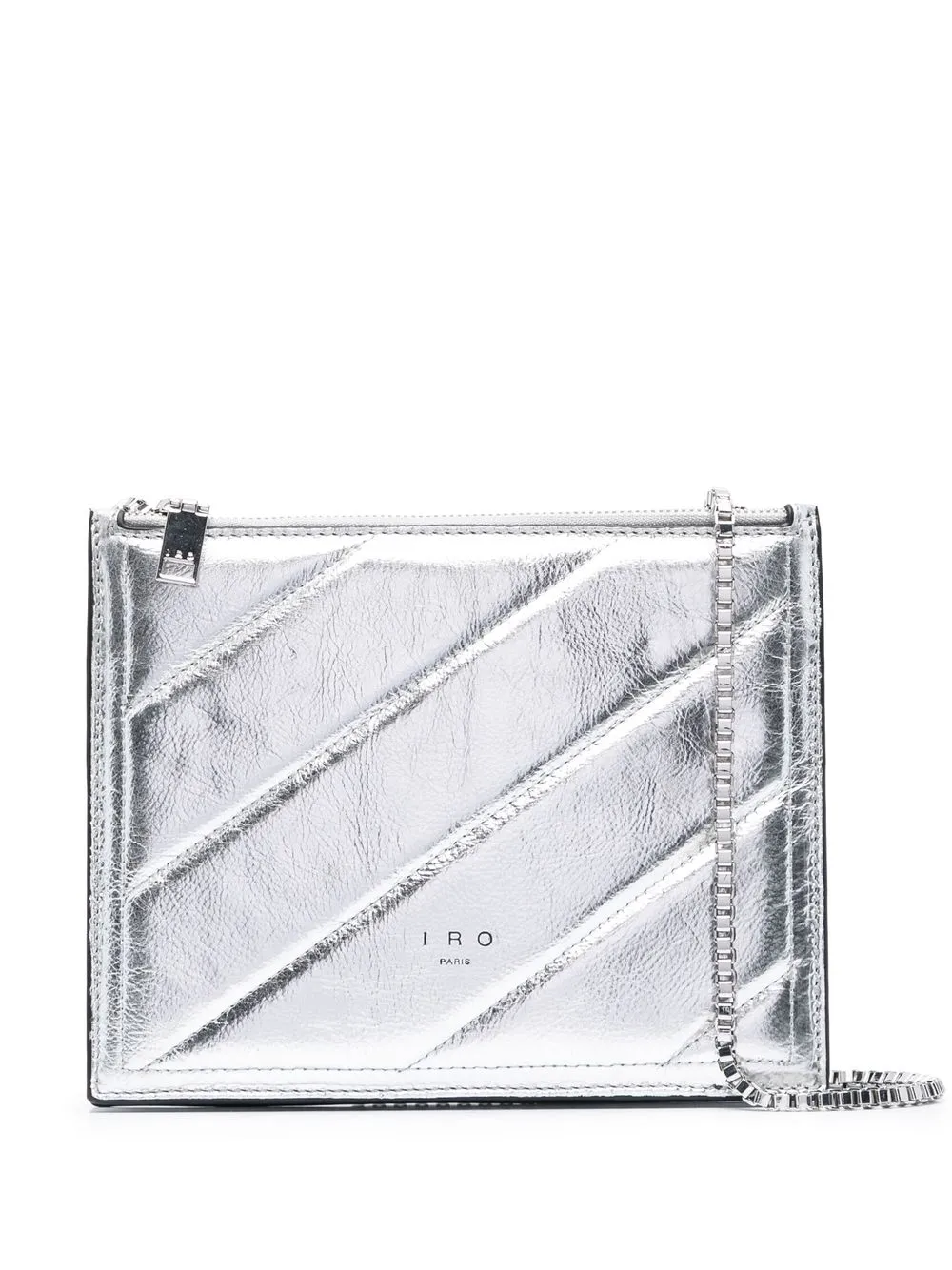 

IRO metallic-effect quilted shoulder bag - Grey