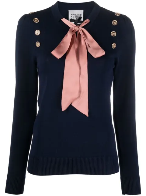 edward achour paris 蝴蝶结细节长袖上衣