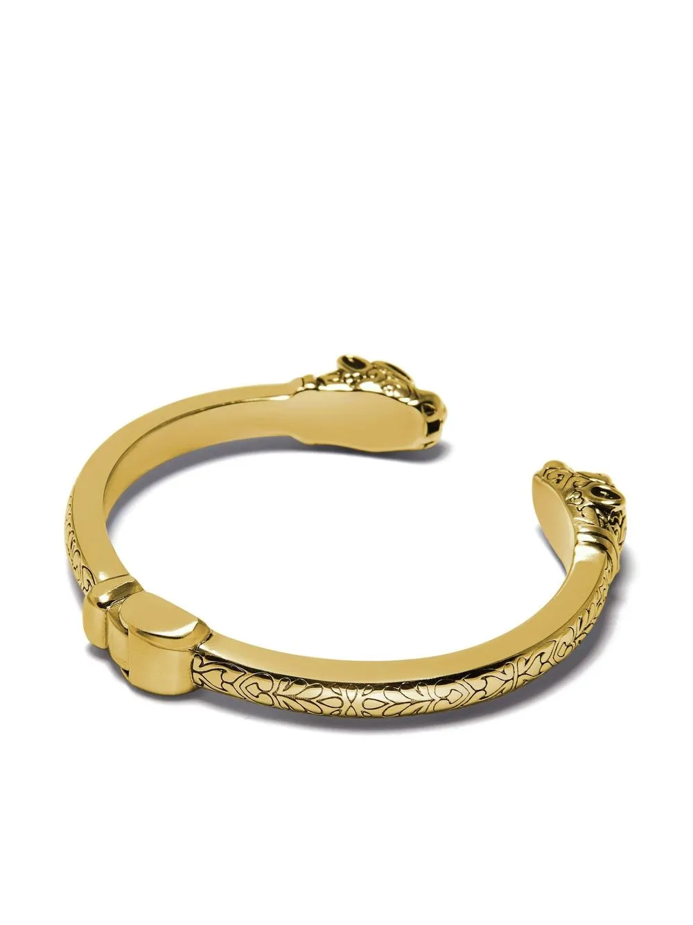 Shop Nialaya Jewelry Panther Hinged Bangle In Gold