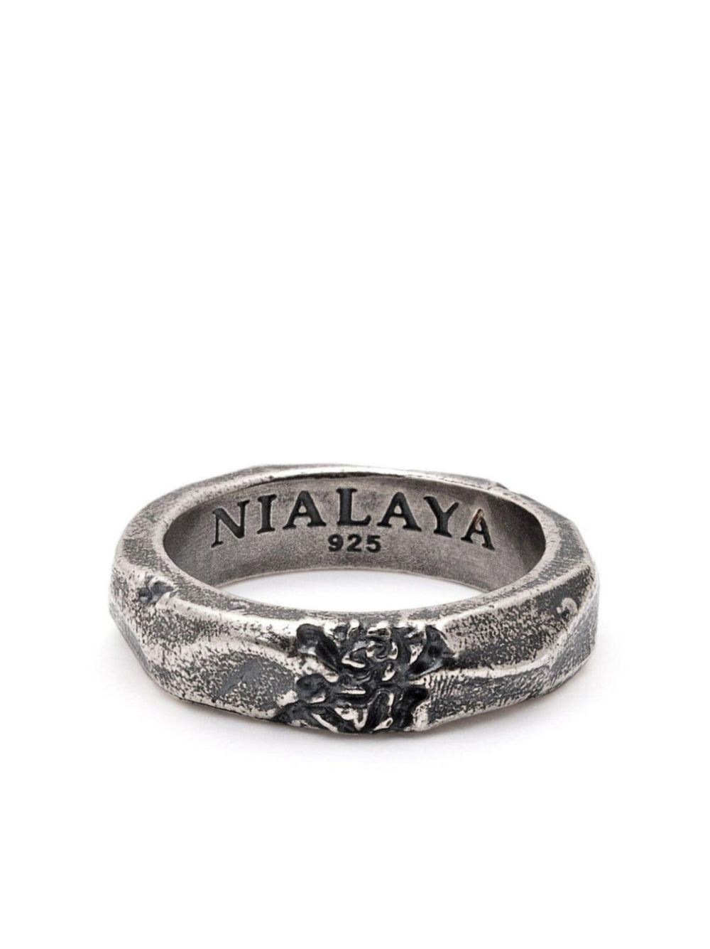 Nialaya Jewelry carved vintage-effect ring - Silver