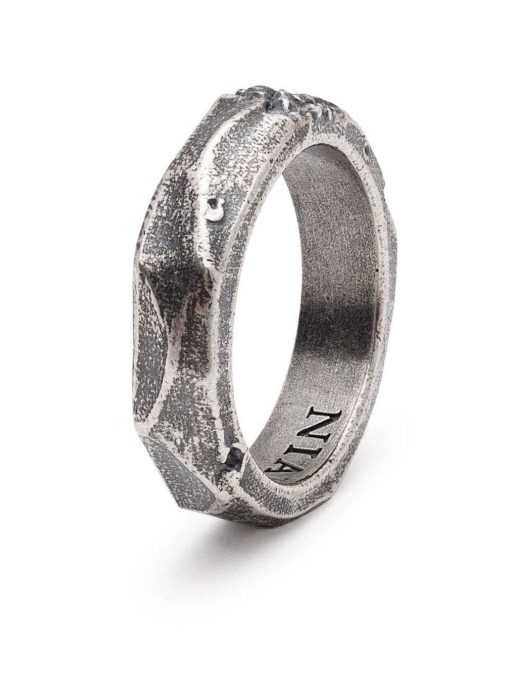 Nialaya Jewelry carved vintage-effect ring - Silver