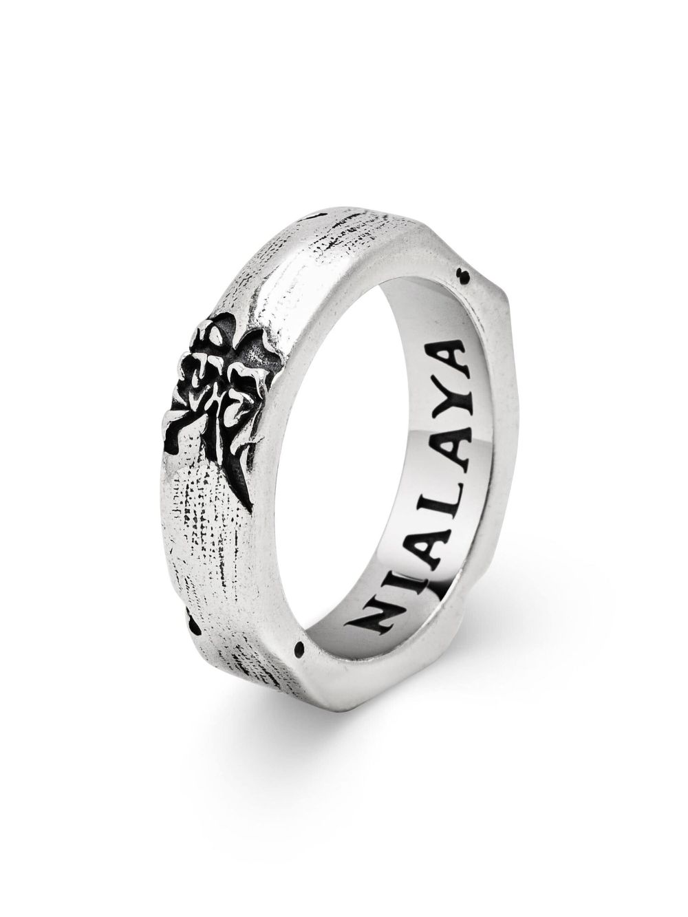 Nialaya Jewelry carved vintage-effect ring - Silver