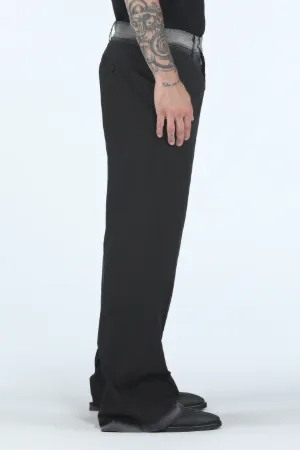 Acid-Wash Wide-Leg Trousers