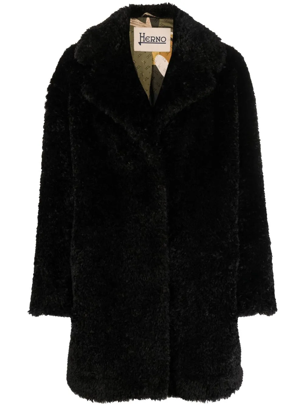 

Herno brushed-effect oversized coat - Black