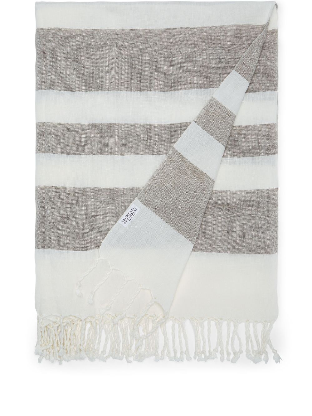 Brunello Cucinelli striped linen towel Men