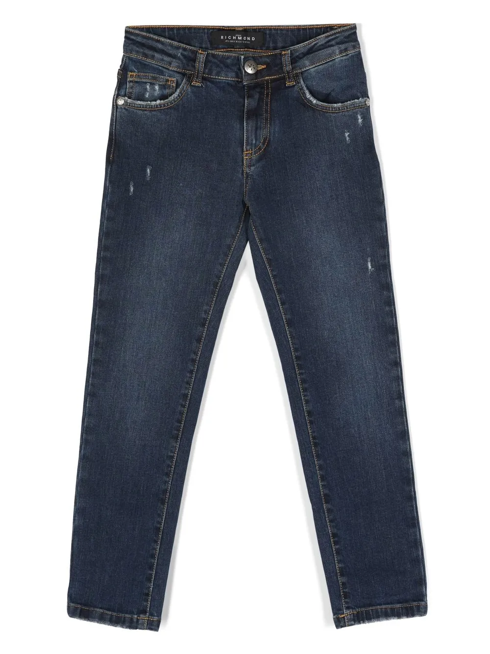 

John Richmond Junior distressed slim-cut jeans - Blue