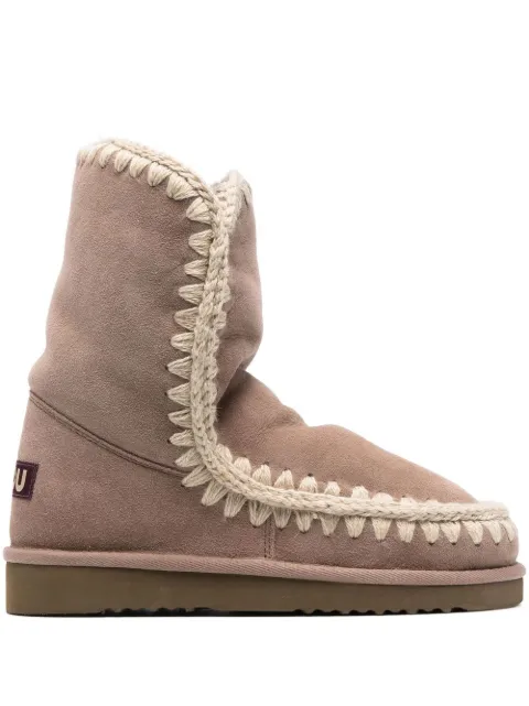 Mou logo-patch suede boots