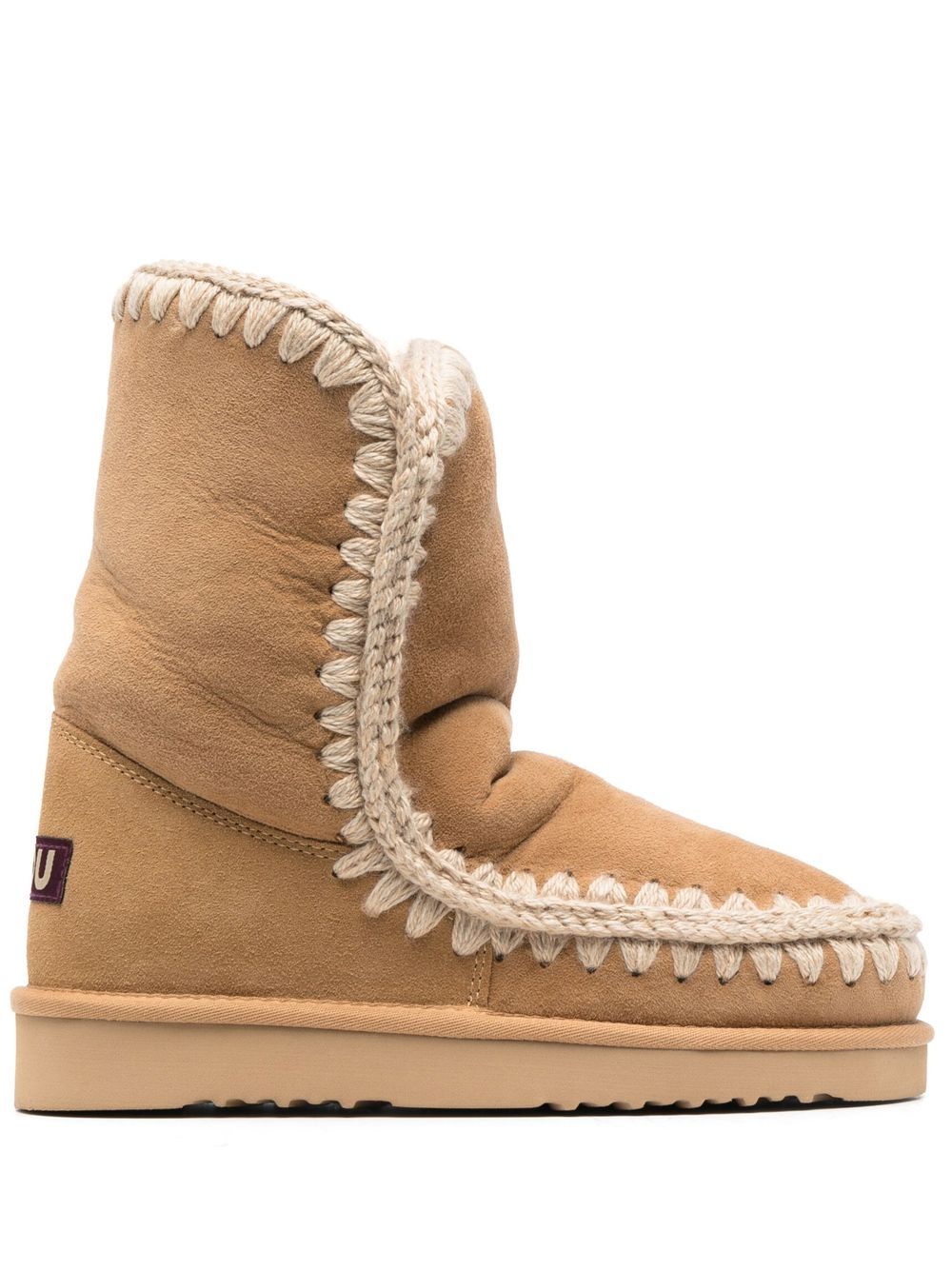 

Mou logo-patch suede boots - Neutrals