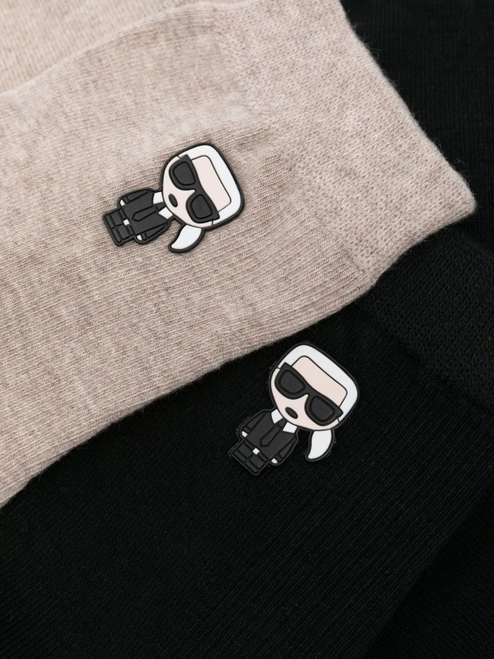Karl Lagerfeld Set van twee paar sokken met Ikonik logo - Zwart