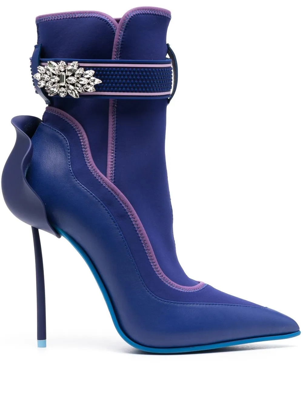 

Le Silla crystal-embellished 95mm leather boots - Blue