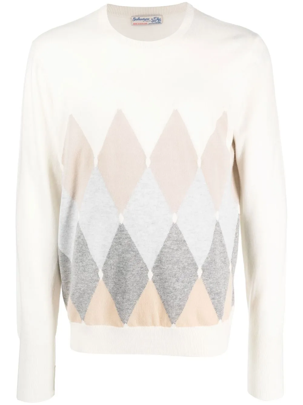 

Ballantyne argyle-check cashmere jumper - White