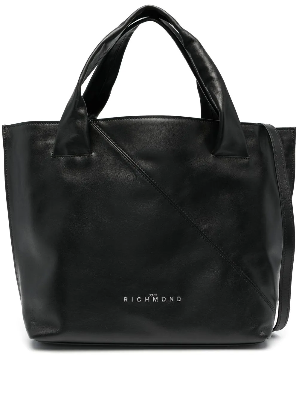 

John Richmond logo-print leather tote bag - Black