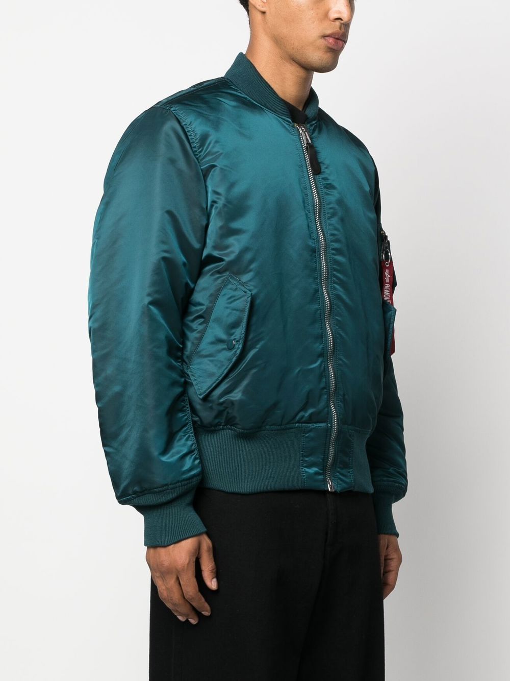 Shop Alpha Industries Zipped Bomber-jacket In 蓝色