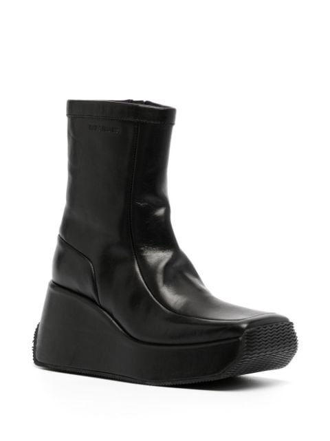 square-toe wedge boots