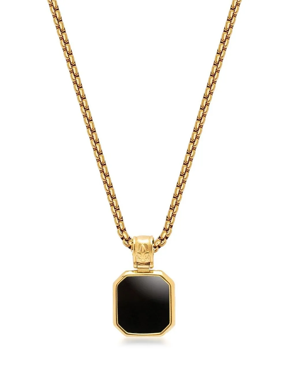 Nialaya Jewelry Square Onyx Pendant Necklace In Gold