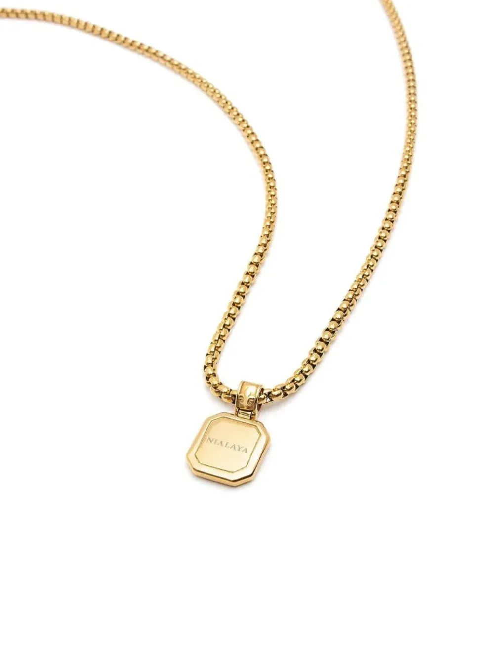 Nialaya Jewelry Square Onyx Pendant Necklace | Gold | FARFETCH