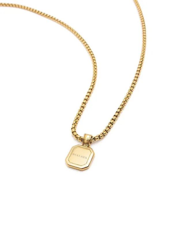 ゴールドカラー ネックレス オニキス ペンダント Nialaya Jewelry 