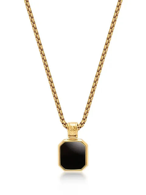 Nialaya Jewelry Square onyx pendant necklace