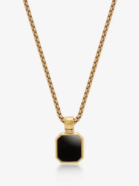 Nialaya Jewelry Square onyx pendant necklace