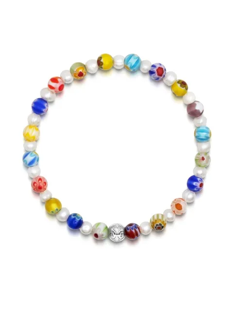 Nialaya Jewelry glass pearl-detail bracelet