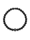 Nialaya Jewelry matte onyx beaded bracelet - Black