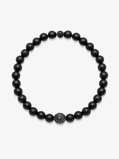 Nialaya Jewelry matte onyx beaded bracelet
