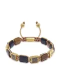 Nialaya Jewelry engraved-charm beaded bracelet - Brown