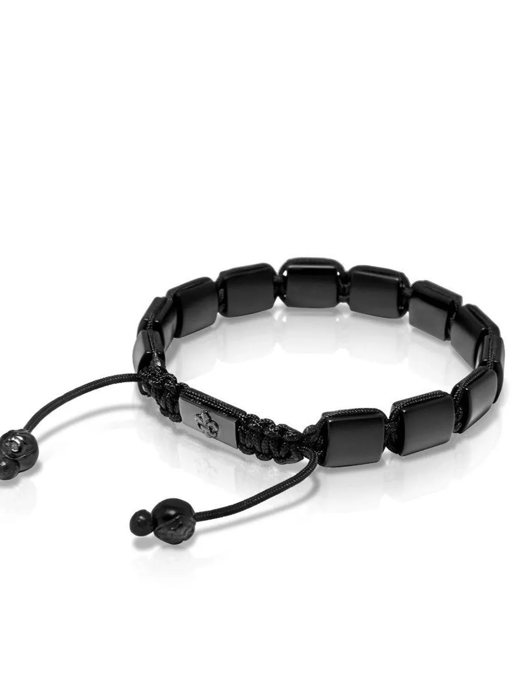 Nialaya Jewelry Flat Bead Bracelet In Black