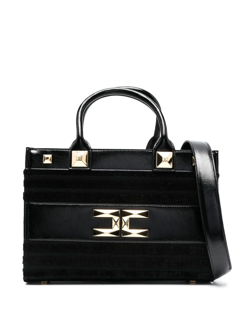 

Elisabetta Franchi logo-plaque tote bag - Black