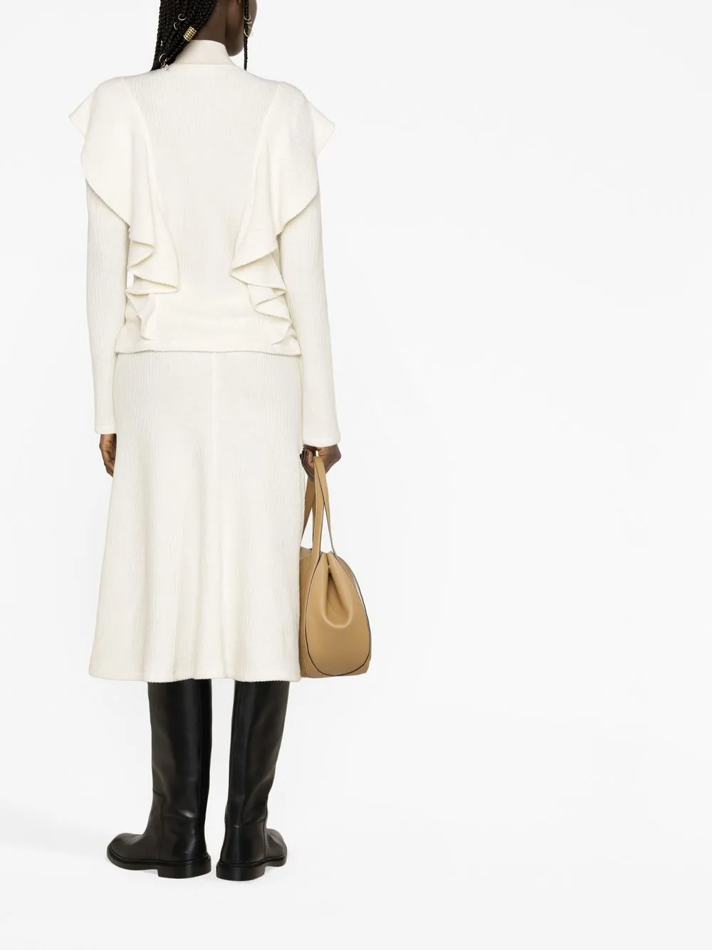 CHLOÉ RUFFLED HIGH-NECK JUMPER