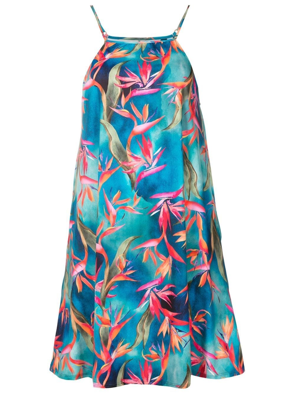 lygia & nanny robe imprimée à fines bretelles - bleu