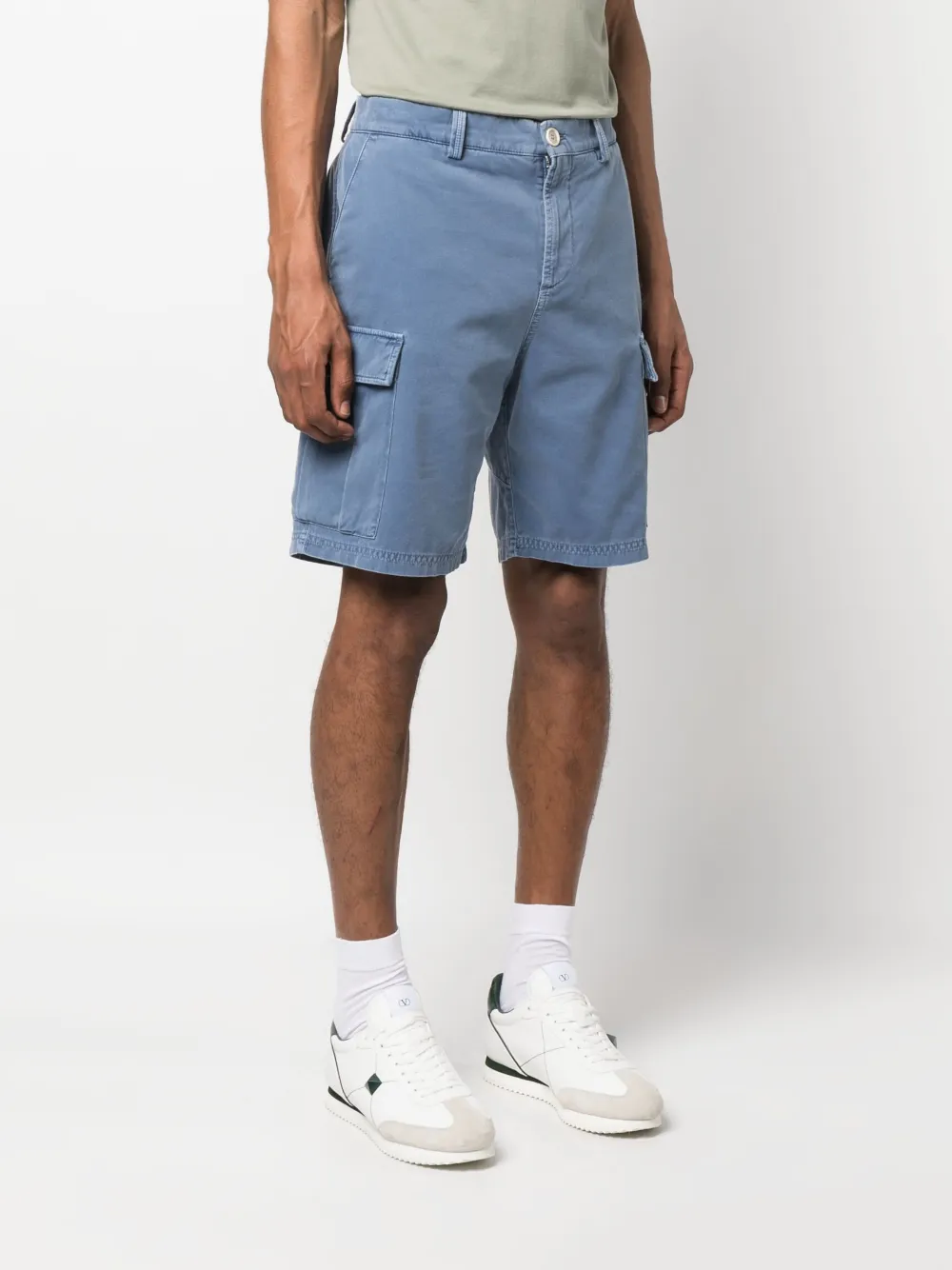 Brunello Cucinelli Cotton Cargo Shorts In Blau