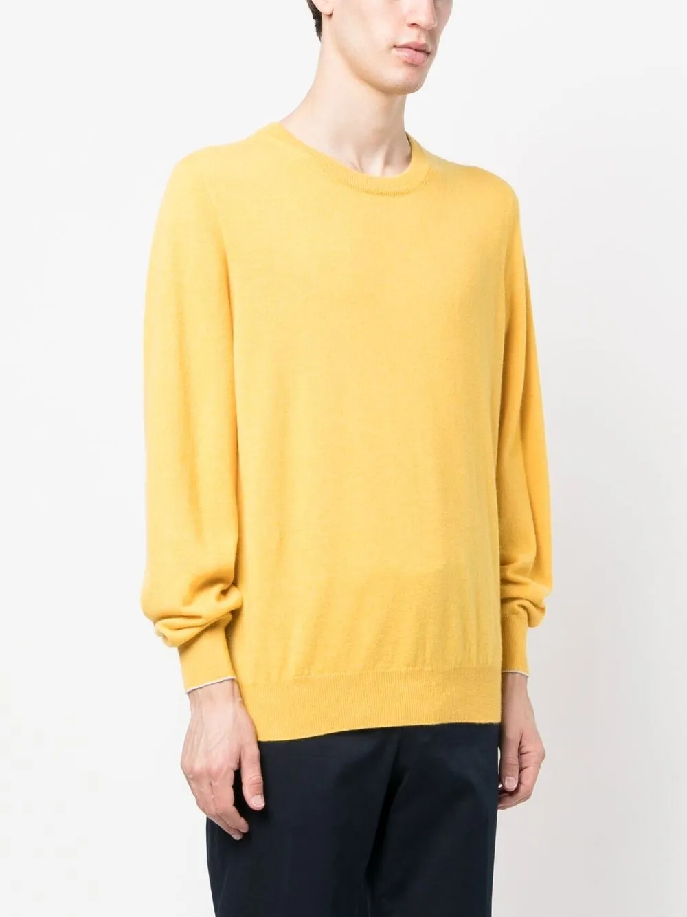 Brunello Cucinelli Crew-neck Cashmere Jumper In Yellow