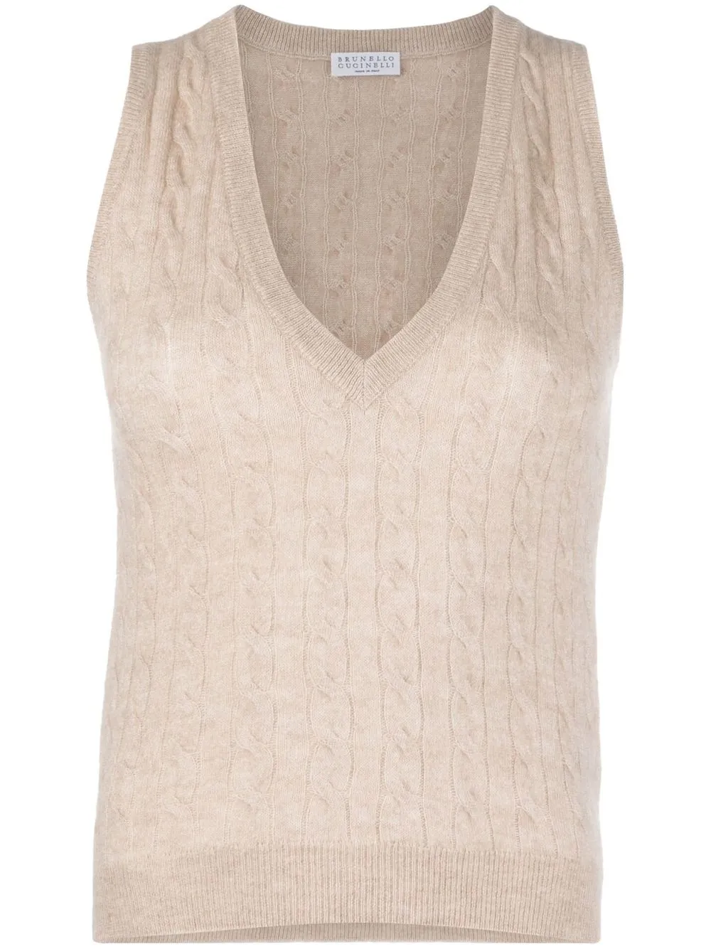 

Brunello Cucinelli cable-knit V-neck vest - Neutrals