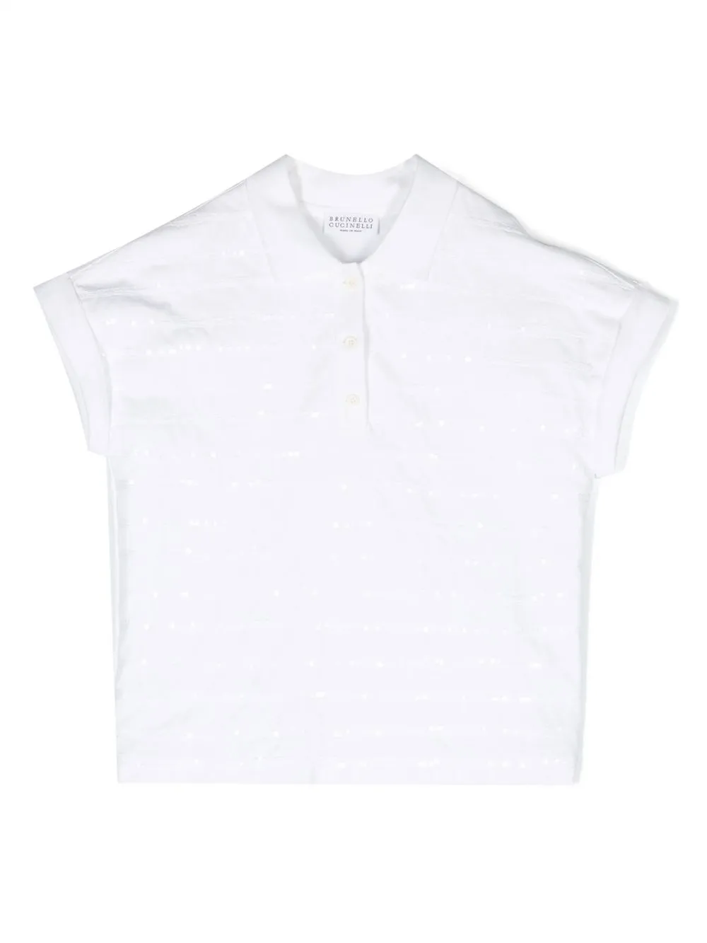 

Brunello Cucinelli Kids sequin-detail polo shirt - White