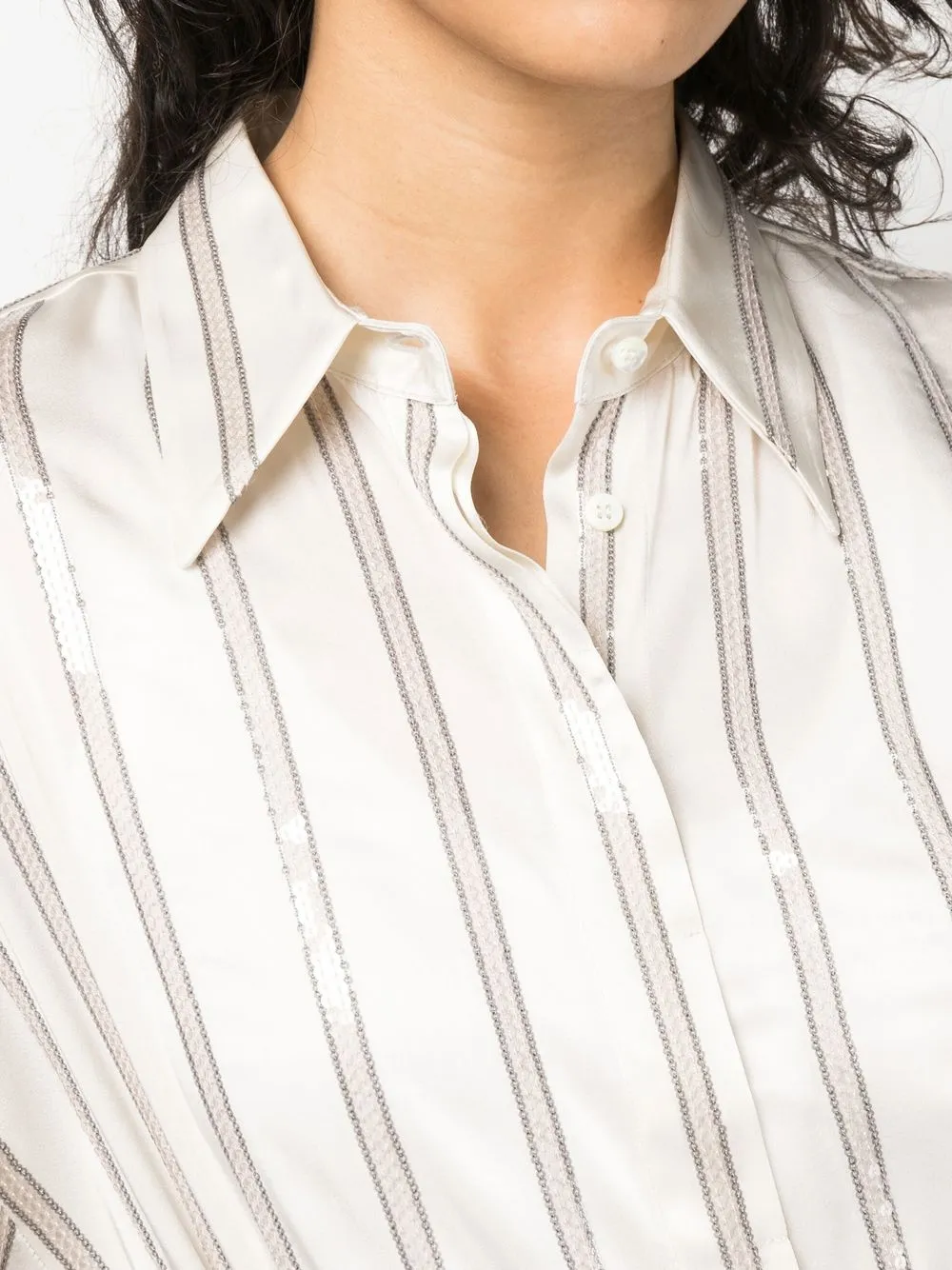 Brunello Cucinelli Bluse Mit Pailletten In Neutrals