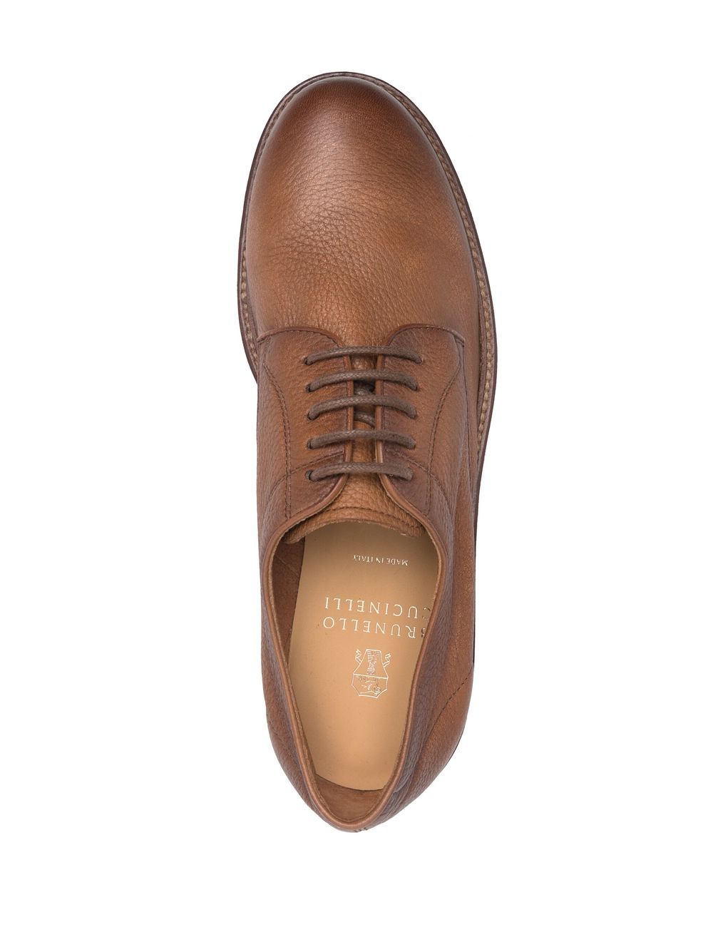 Shop Brunello Cucinelli Lace-up Derby Shoes In Brown