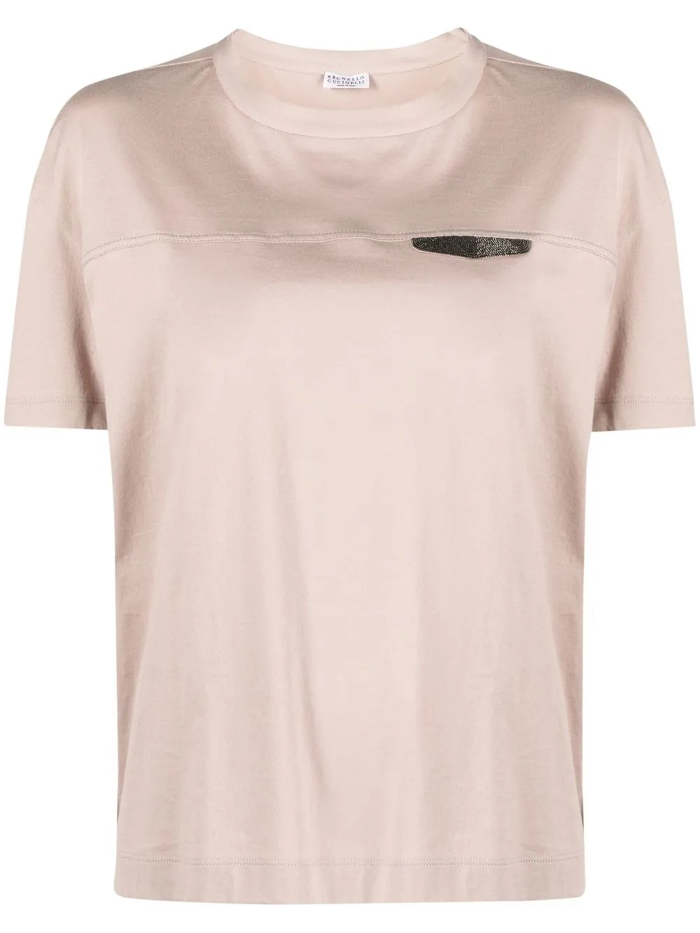 

Brunello Cucinelli embellished cotton T-shirt - Neutrals