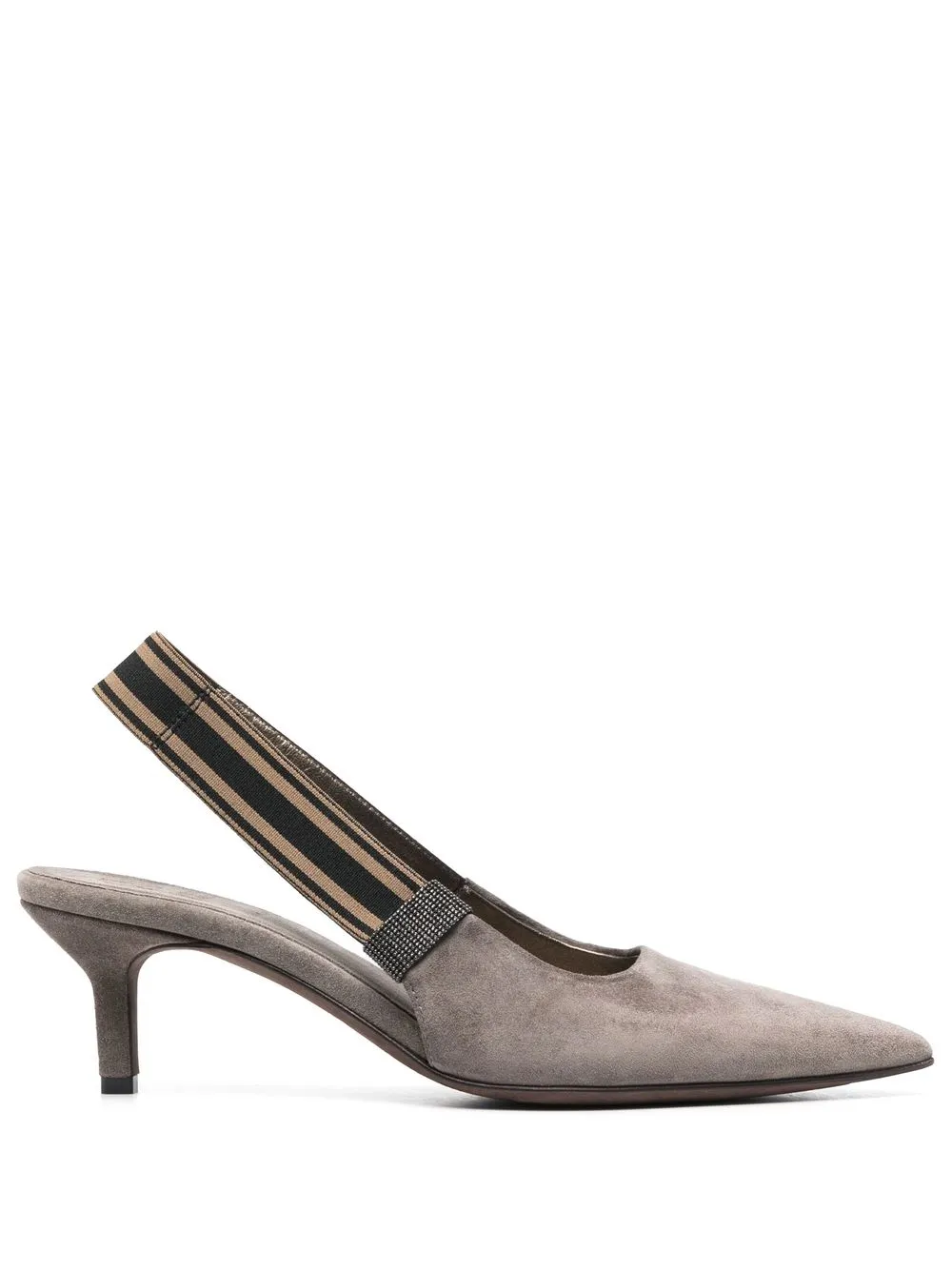 

Brunello Cucinelli 70mm pointed suede pumps - Grey